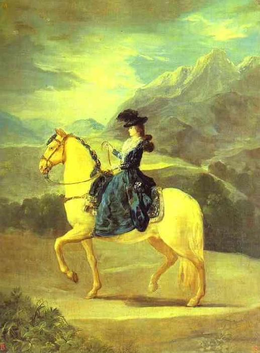 Francisco Jose de Goya Equestrian Portrait of Dona Maria Teresa Vallabriga oil painting picture